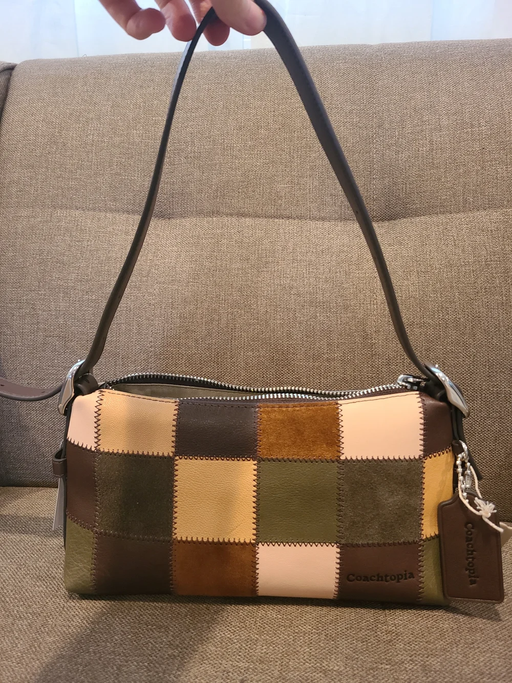 Coachtopia Alter/Ego Small Slouchy Shoulder Bag - Olive/Multi - Nwt